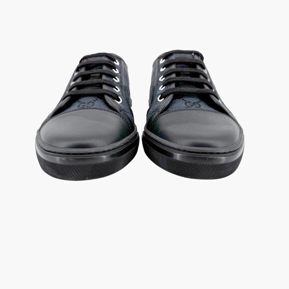 Gucci Low Top GG Sneakers Size 39 US 9 Black Monogram Logo Canvas Leather - Picture 6 of 14